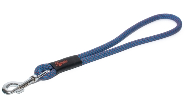 Kurzführer / Handschlaufe - L - blau mit roten Punkten